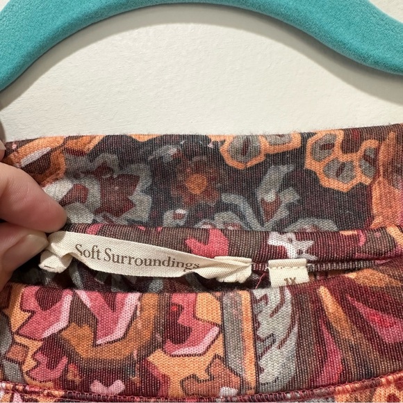 Soft Surroundings Autumnal Paisley Longline Tunic Top. 1X - Picture 4 of 5